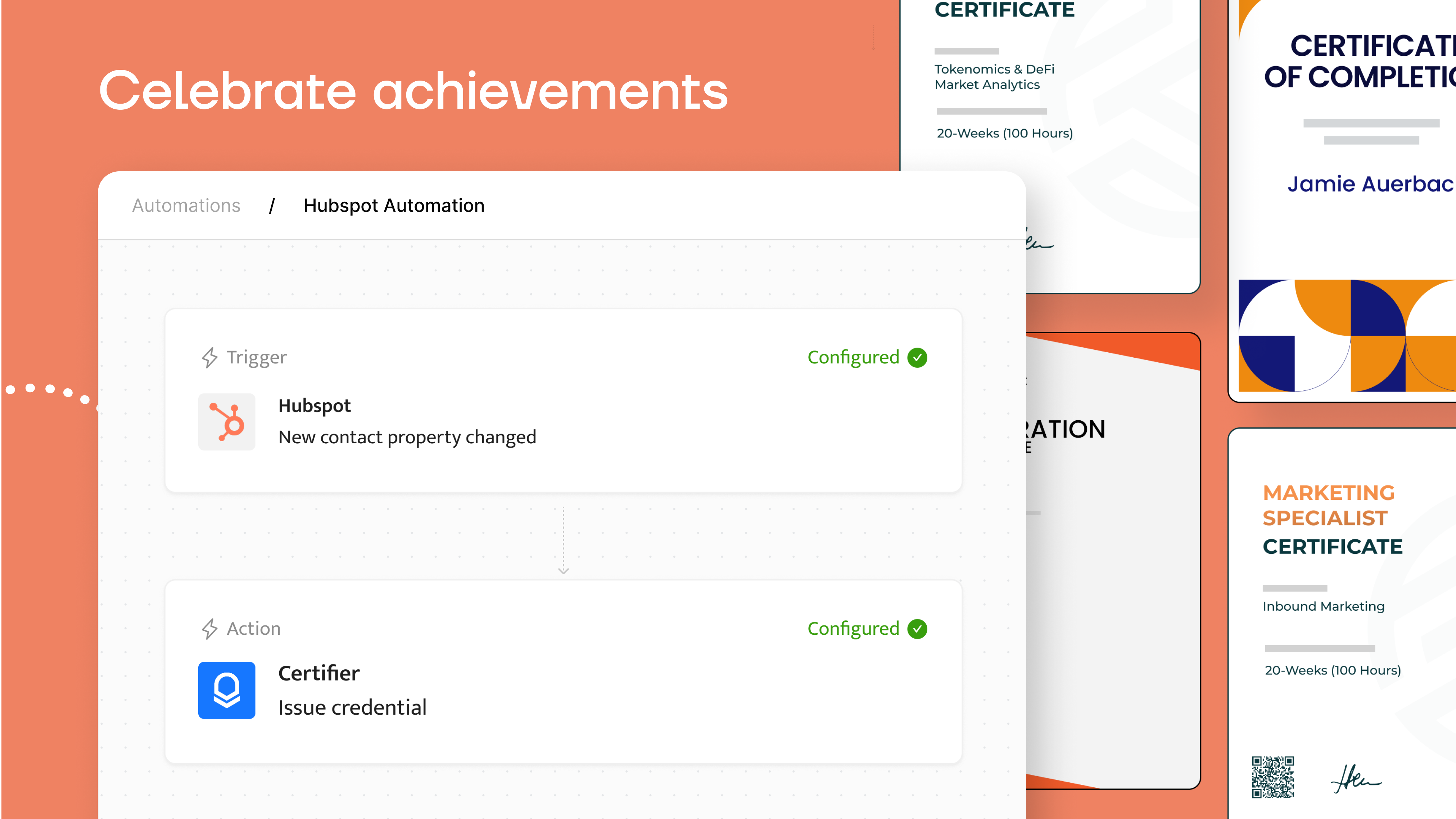 Certifier Hubspot Contact property change
